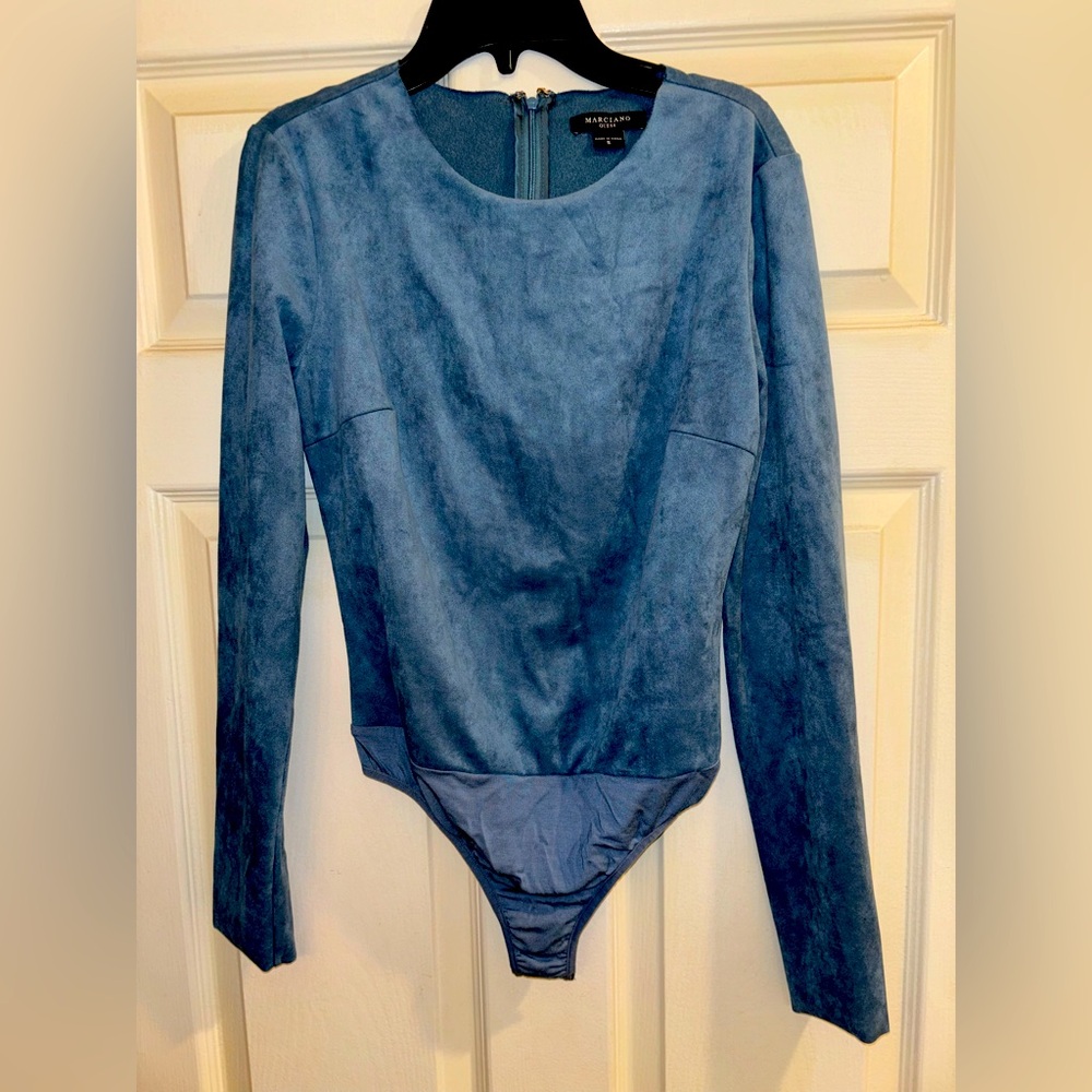 Blue Guess Bodysuit Velvet